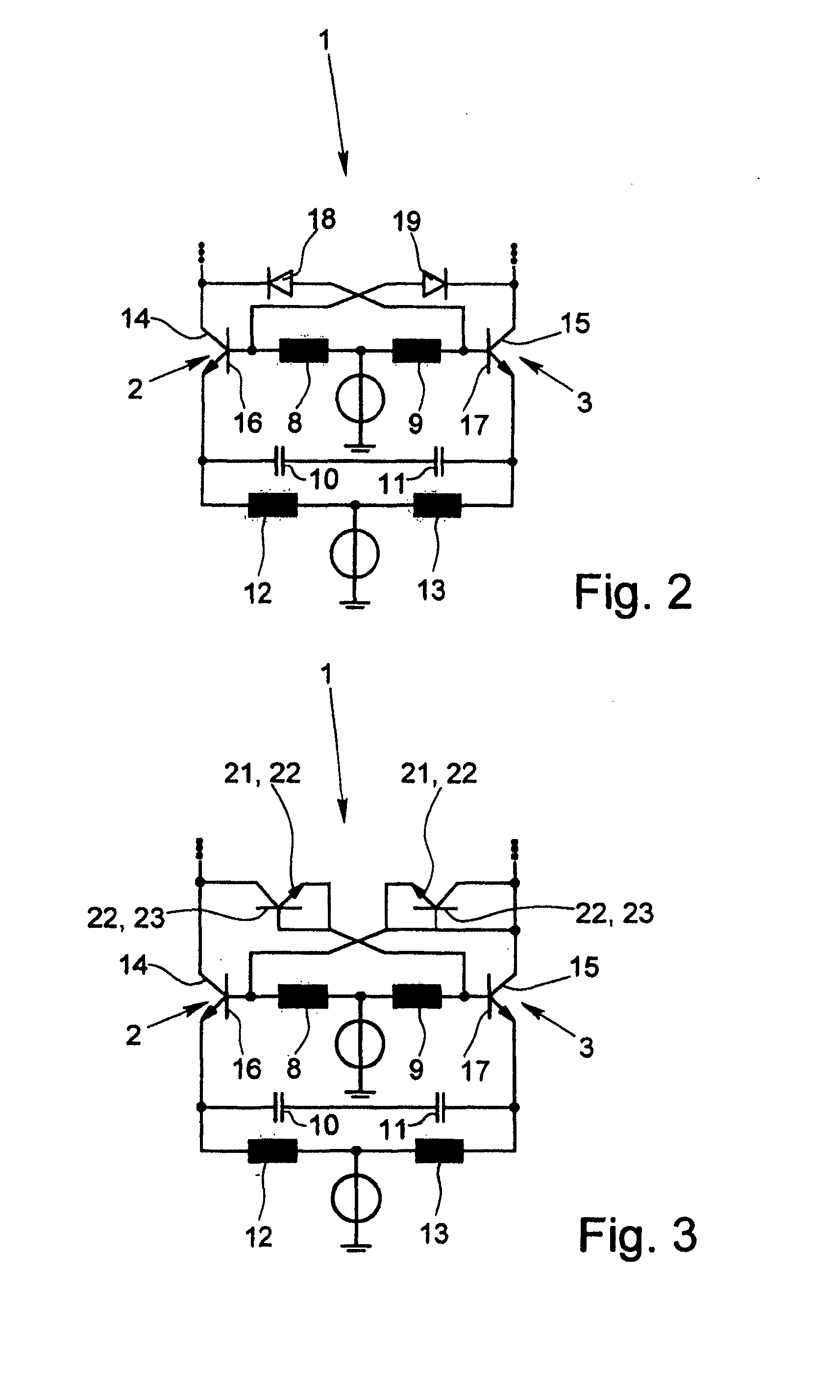 Circuit arrangement for creating microwave oscillations