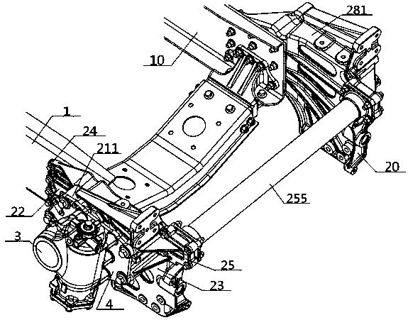 Vehicle frame connecting assembly convenient to assemble steering engine