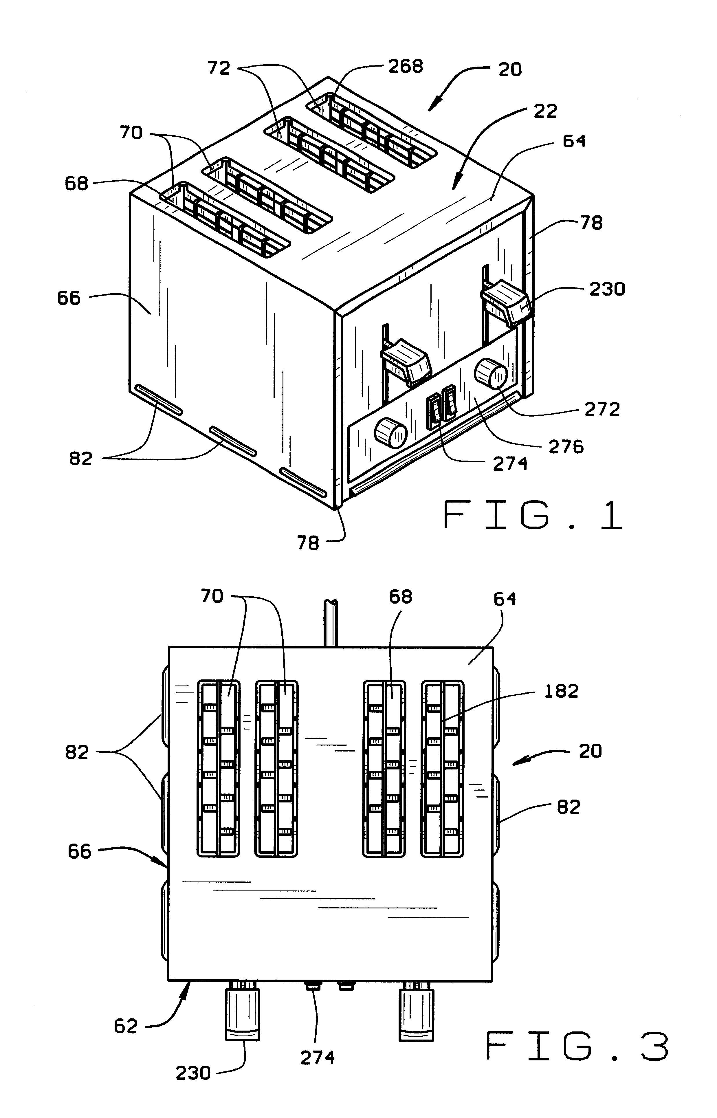 Toaster assembly and method for toasting bread products