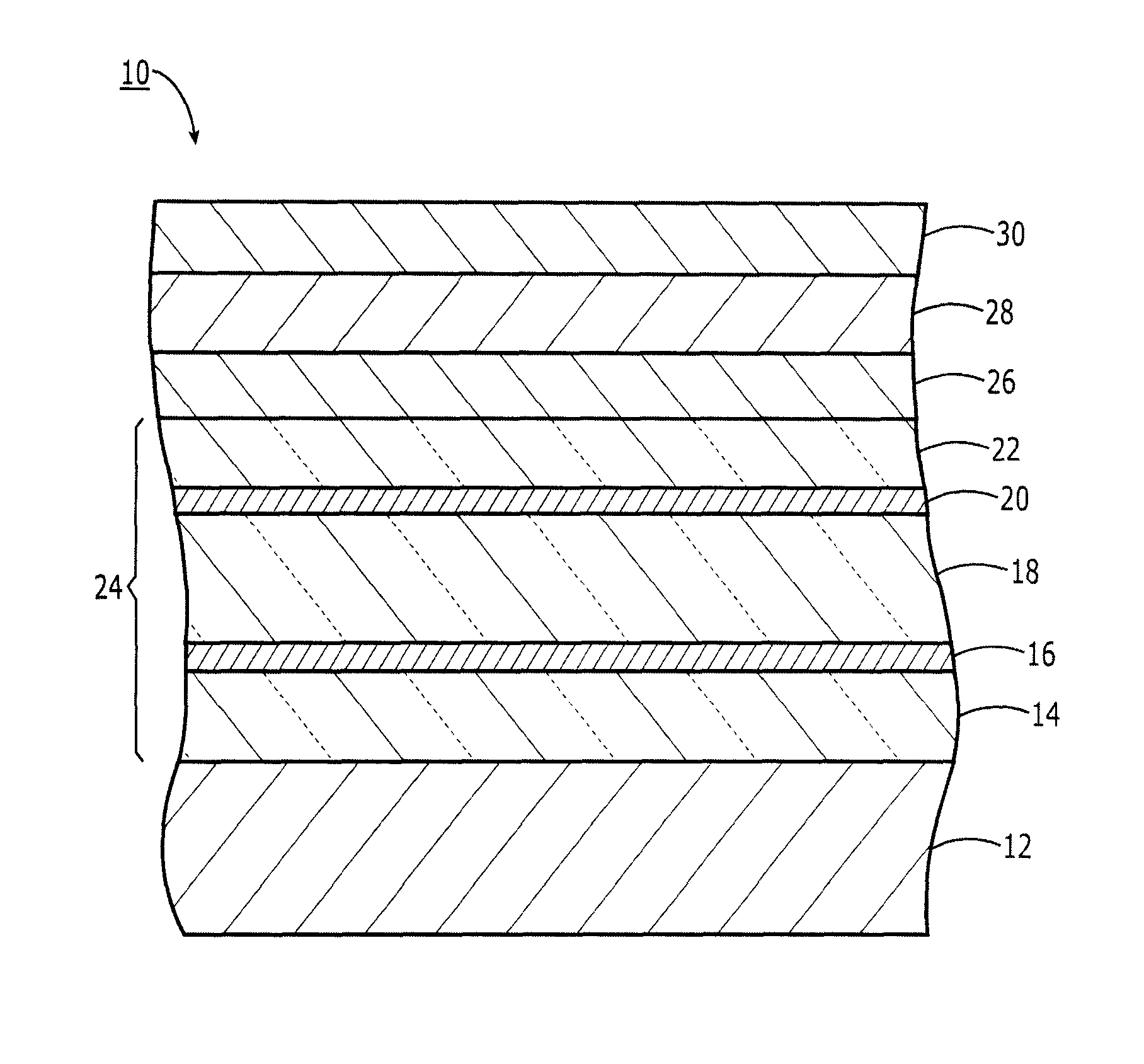 Perpendicular magnetic recording medium with single domain exchange-coupled soft magnetic underlayer and device incorporating same