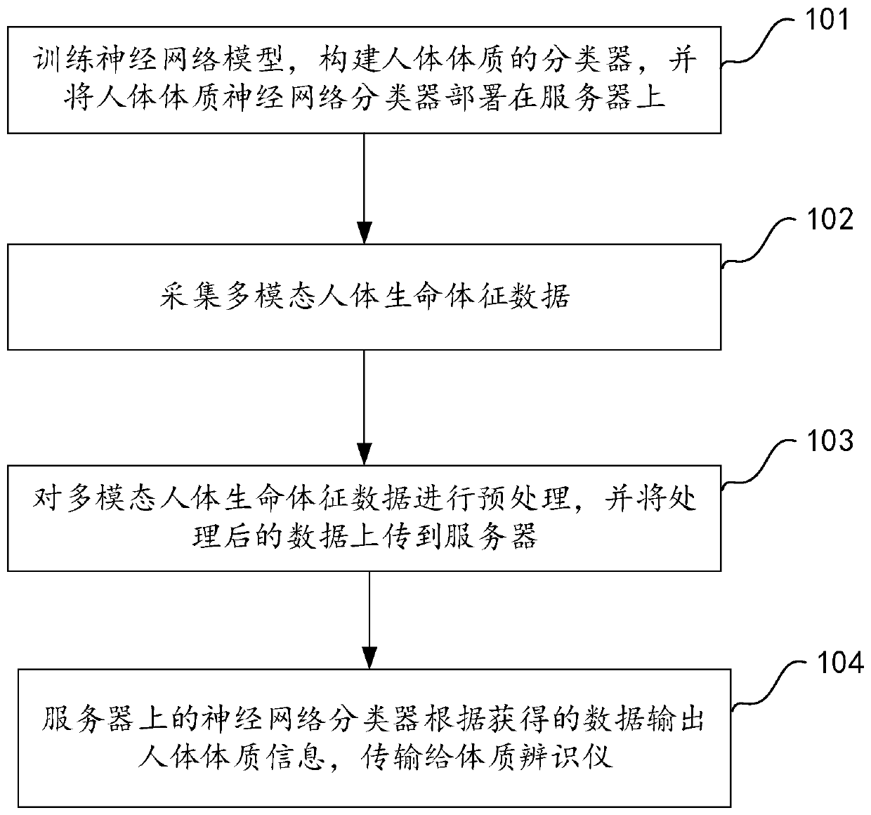 Human body constitution recognition method and system based on neural network classifier
