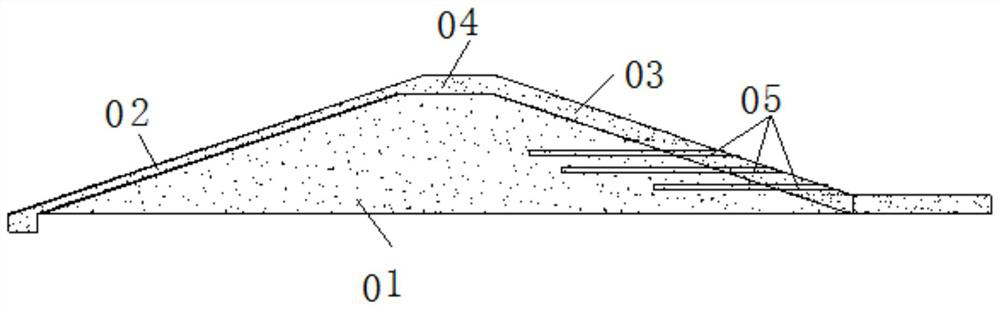 Pipe-protection-free integrated check dam and downstream slope protection layer surface construction technology thereof