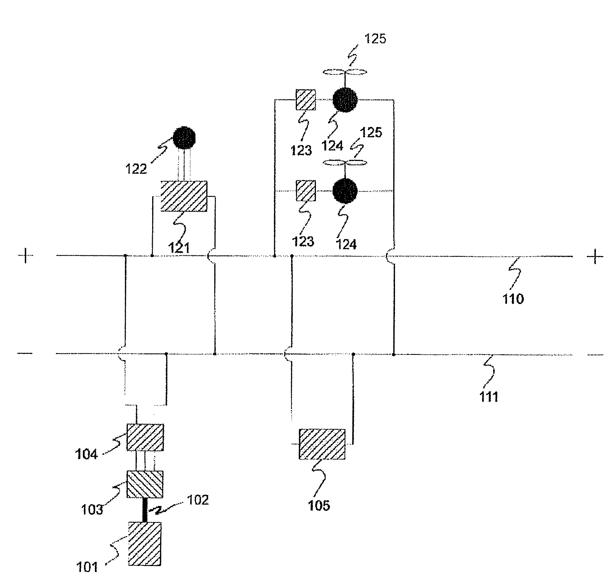 Marine power train system and method of storing energy in a marine vehicle