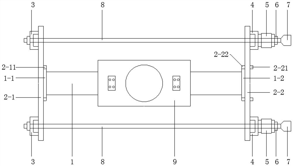 Test device for components under the coupled action of long-term load-corrosion-lateral impact load