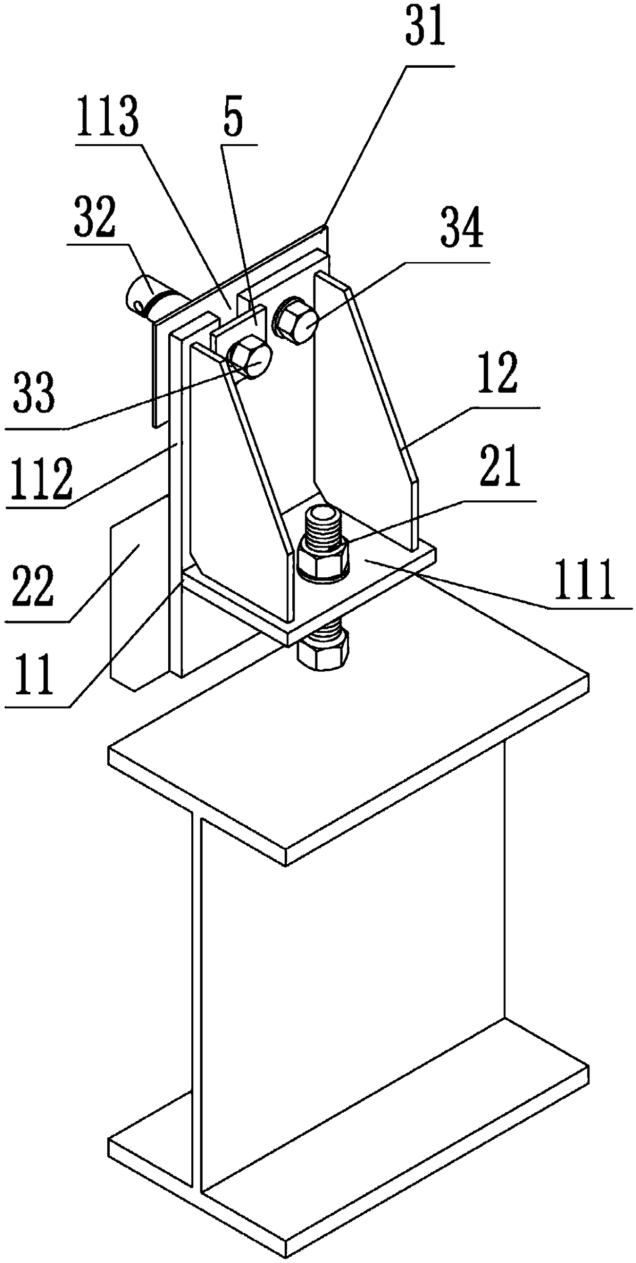 A connection node between an upper load-bearing precast concrete exterior wall and a steel beam