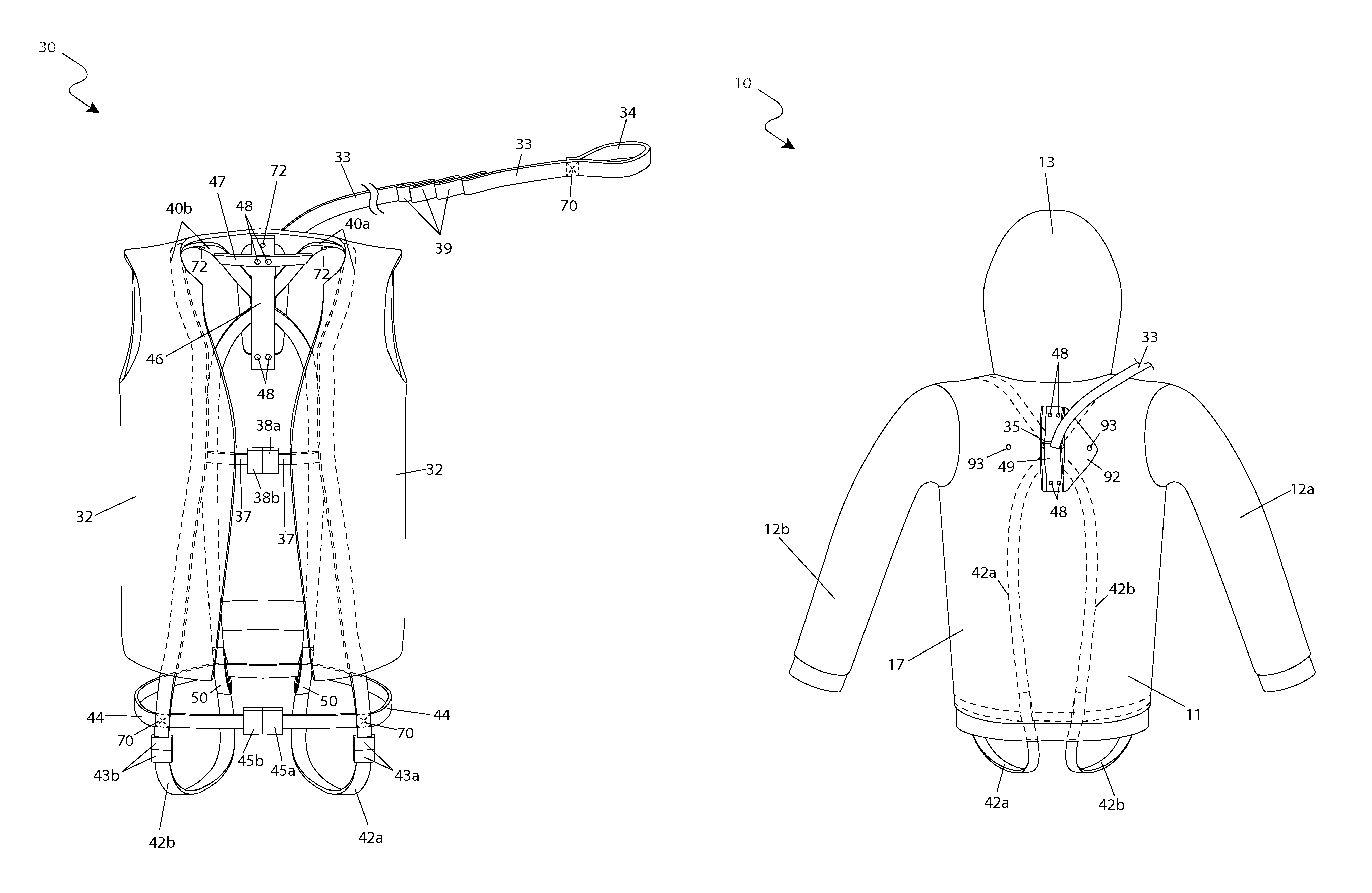 Hunting garment and saftey harness system