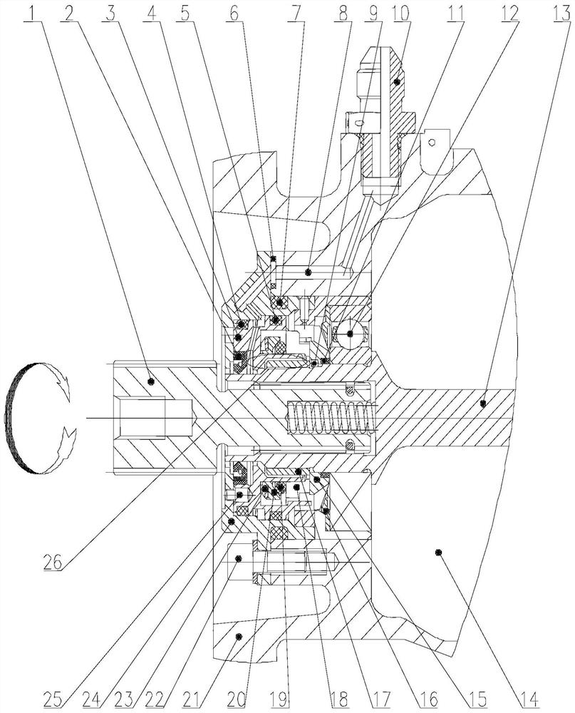 A wear-resistant sealing mechanism for a hydraulic pump drive shaft for stopping jaws