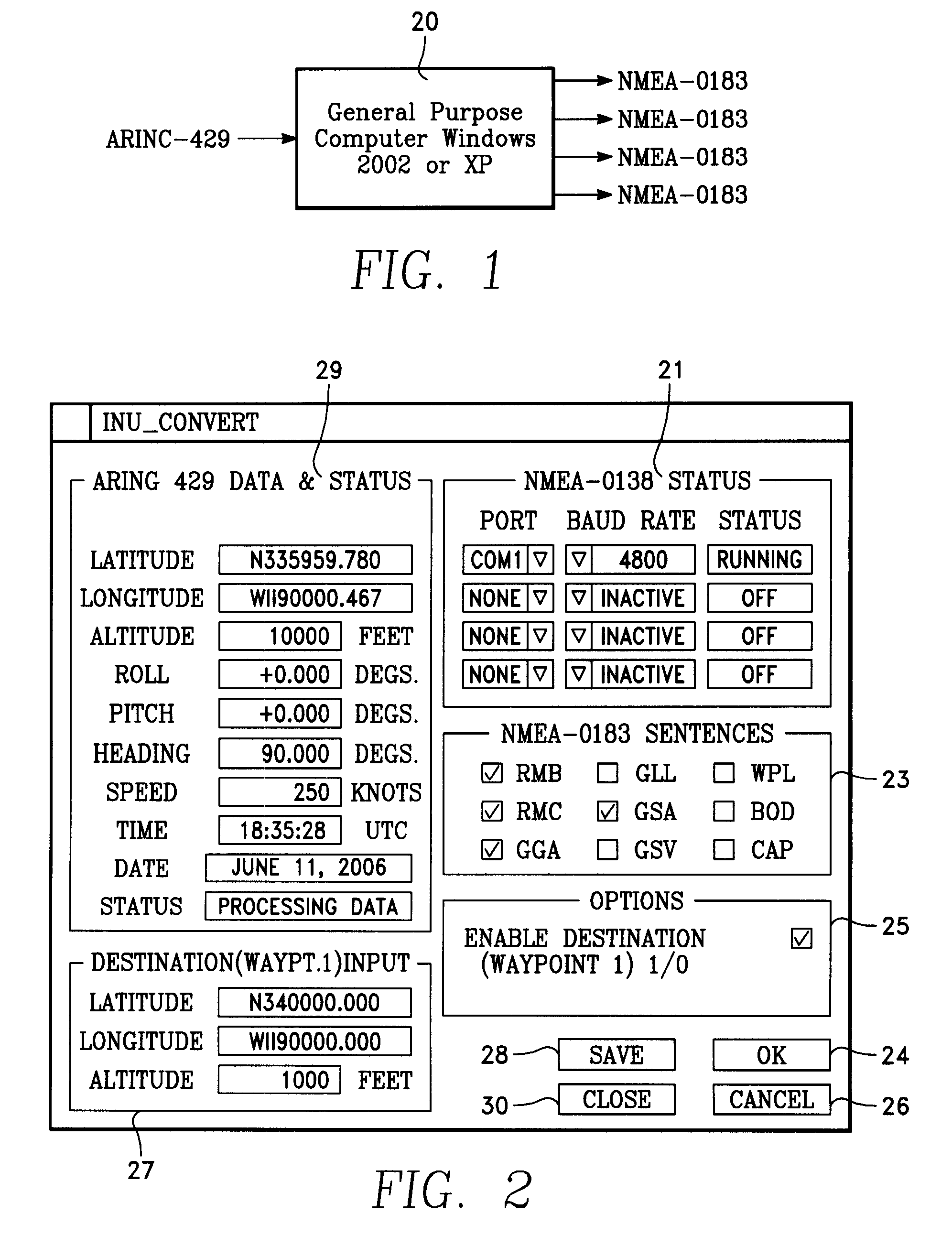 Inertial navigation unit protocol converter