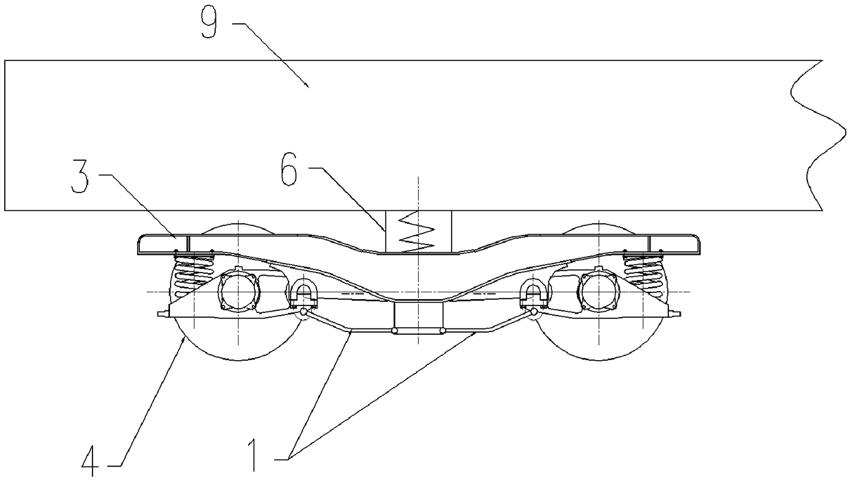 A rail vehicle and its forced guide radial bogie