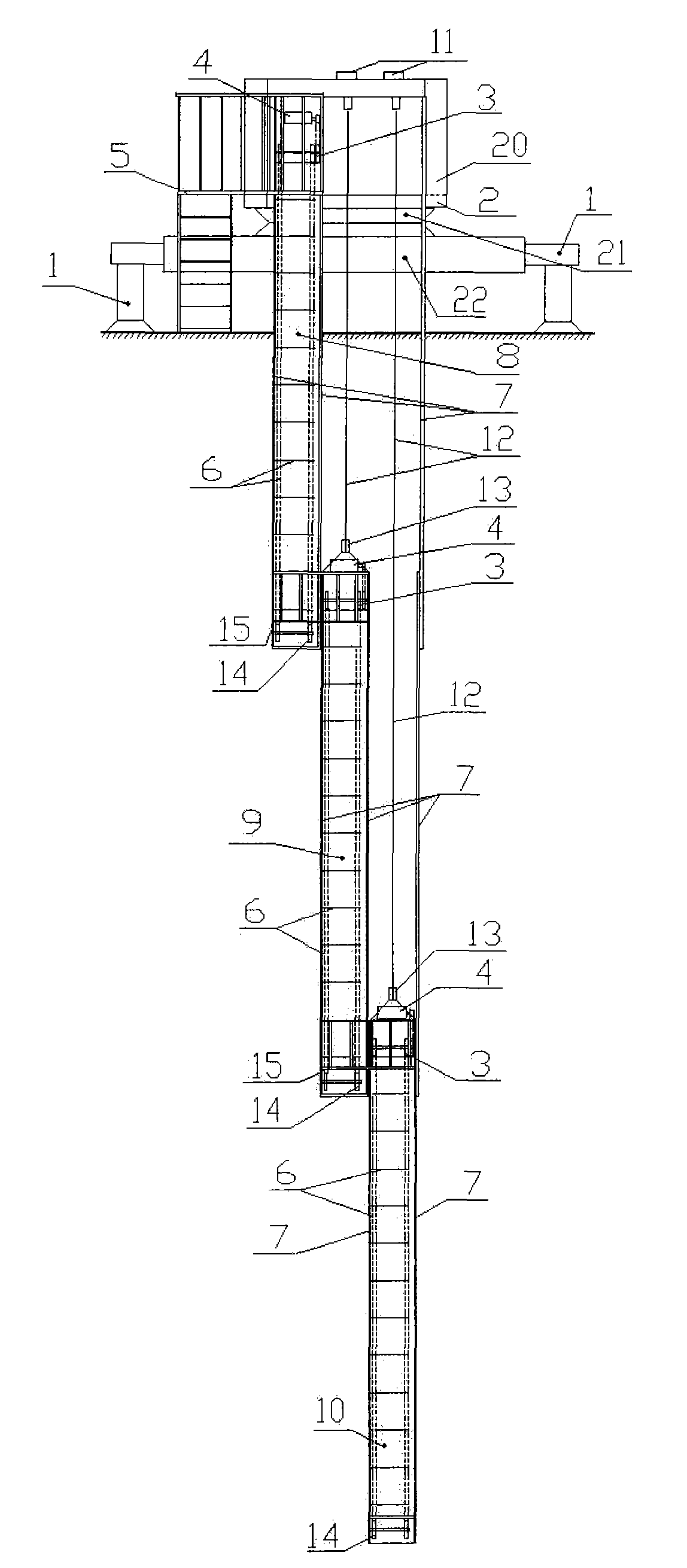 Rotary lifting emergency escape ladder