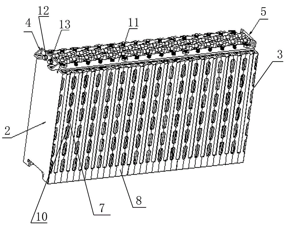 A battery module combination structure suitable for quick-change battery boxes of pure electric buses