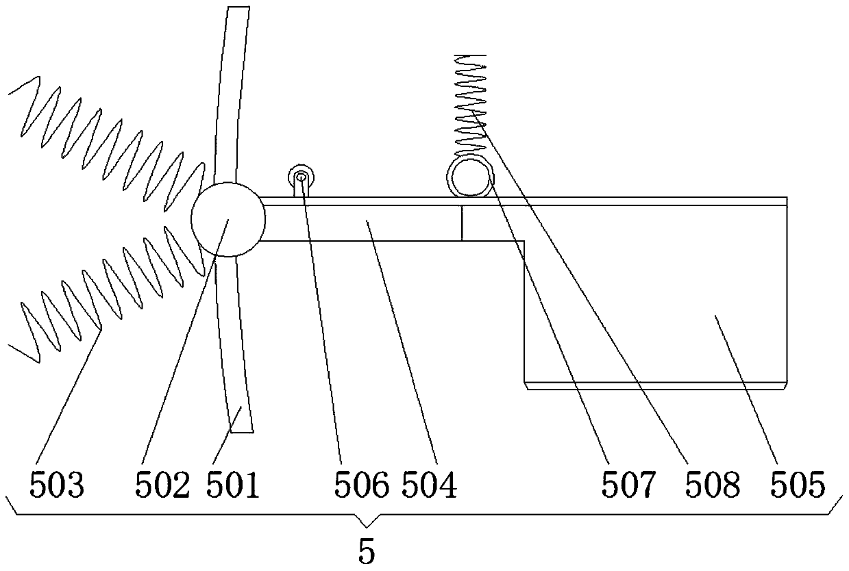 A meat chopping device with increased working area based on elastic force