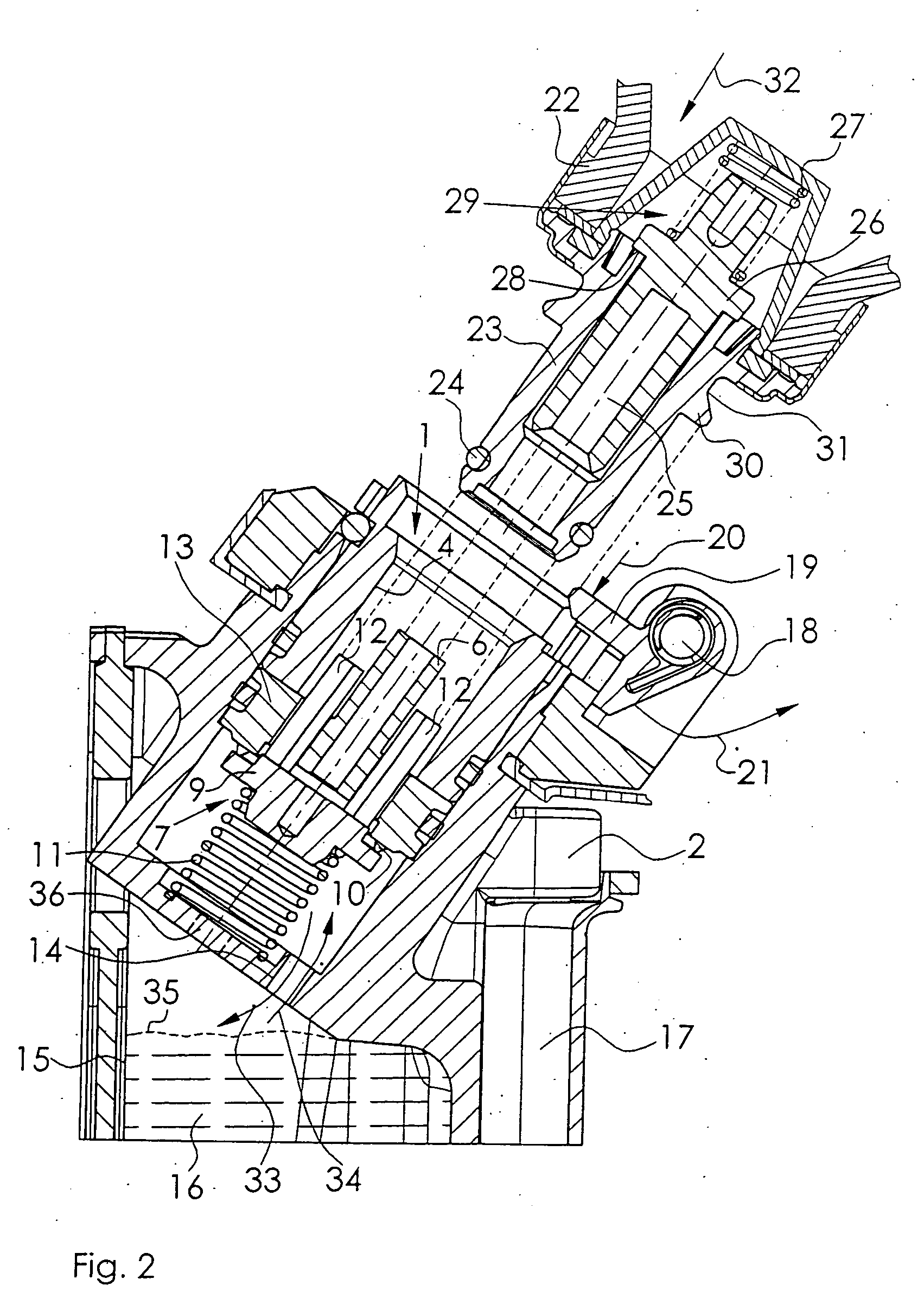 Filling device for an anesthetic evaporator