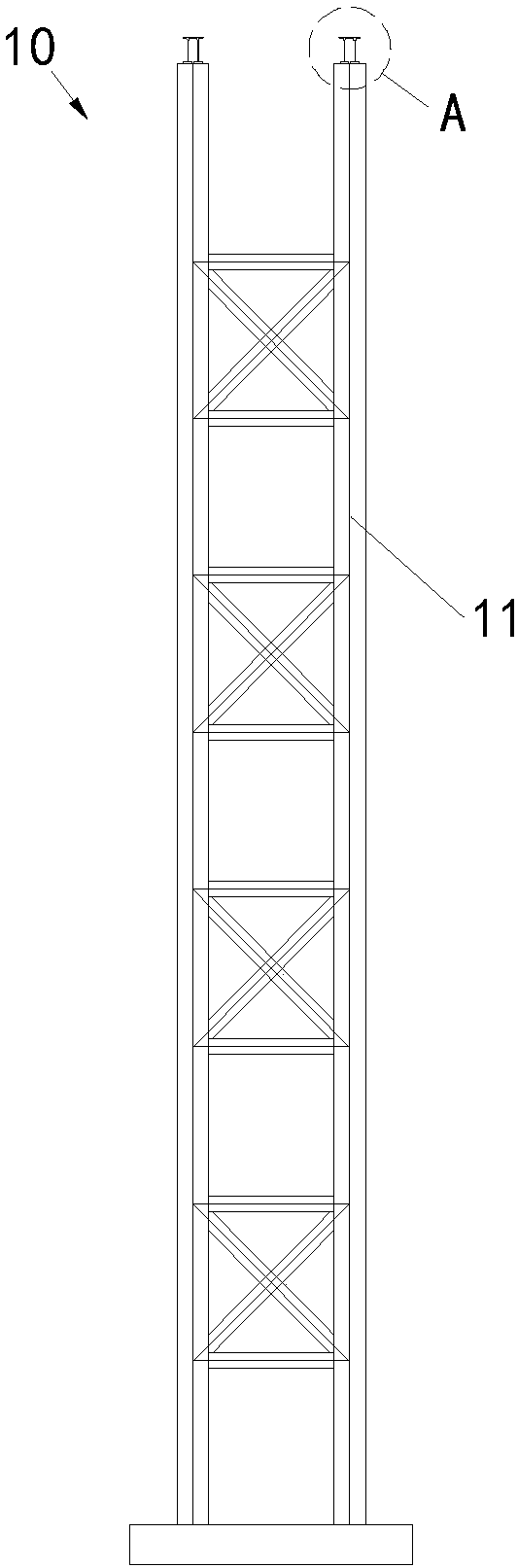 A height adjustment device for a temporary support and its application method