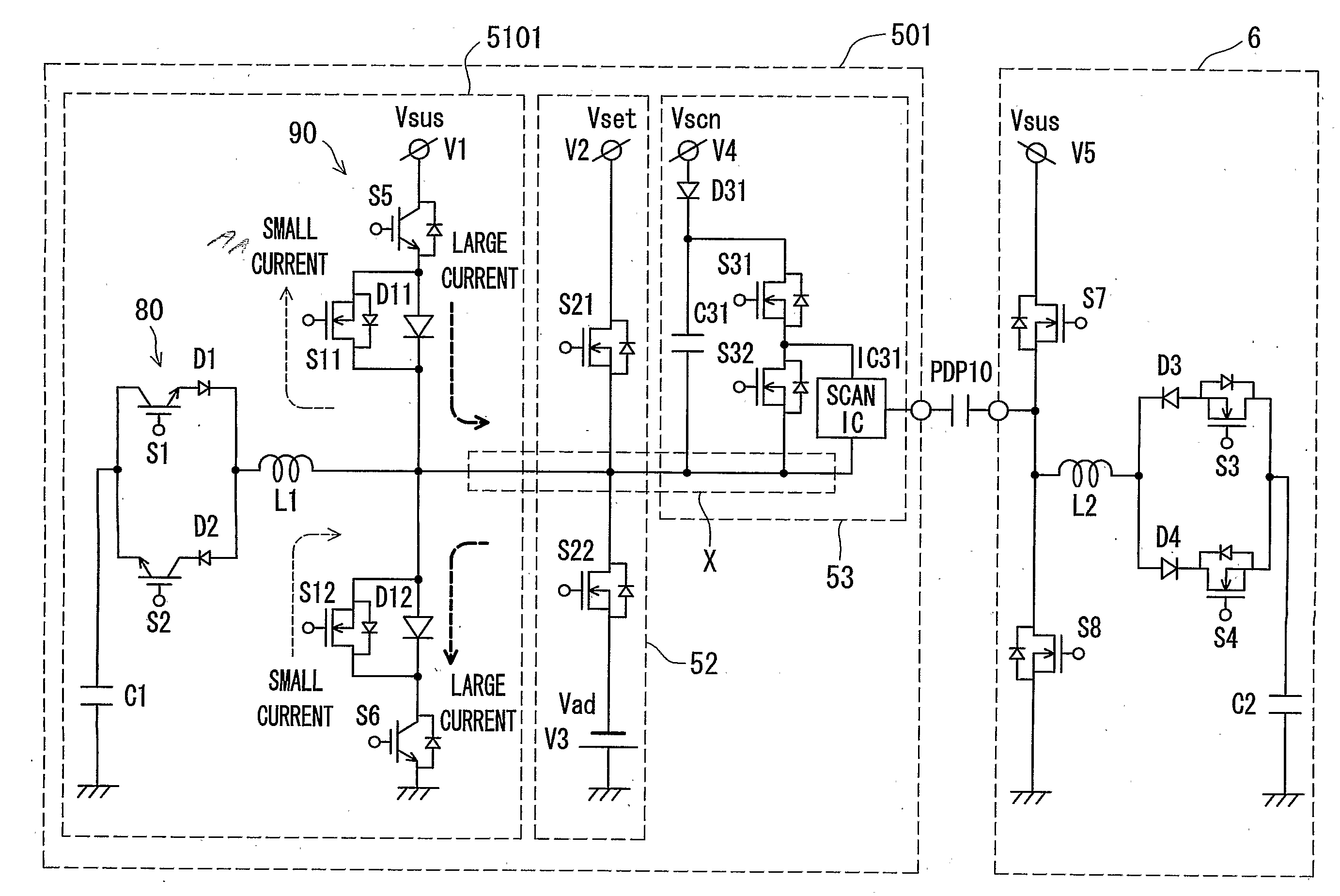 Plasma display panel drive circuit and plasma display apparatus