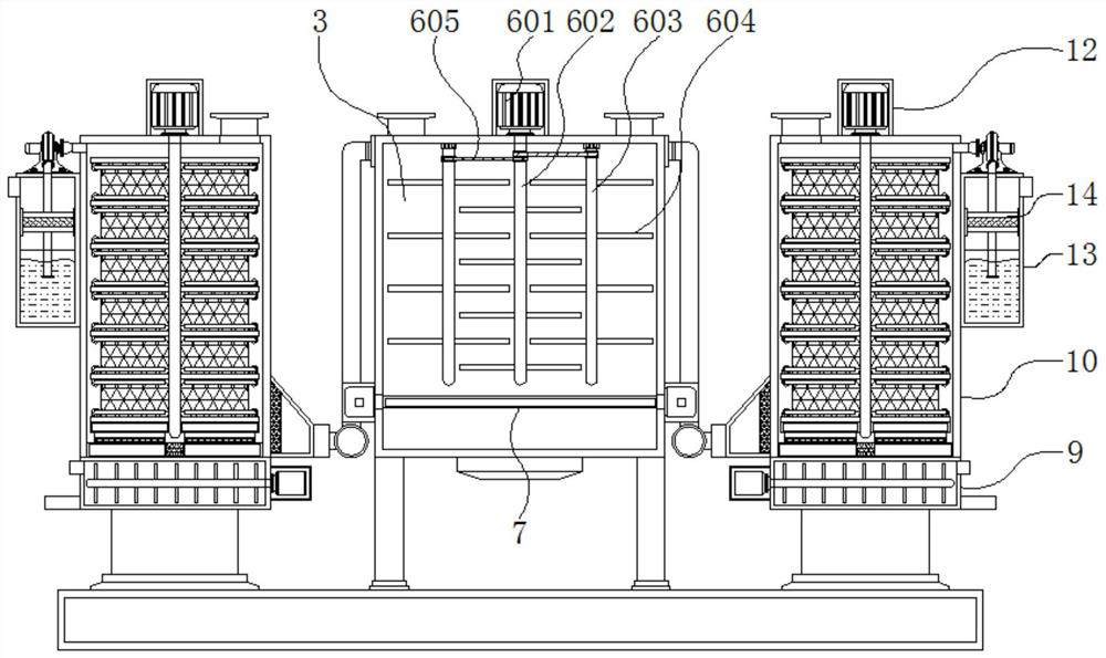 Energy-saving and environment-friendly raw material mixing device with weighing structure for for soldering flux production