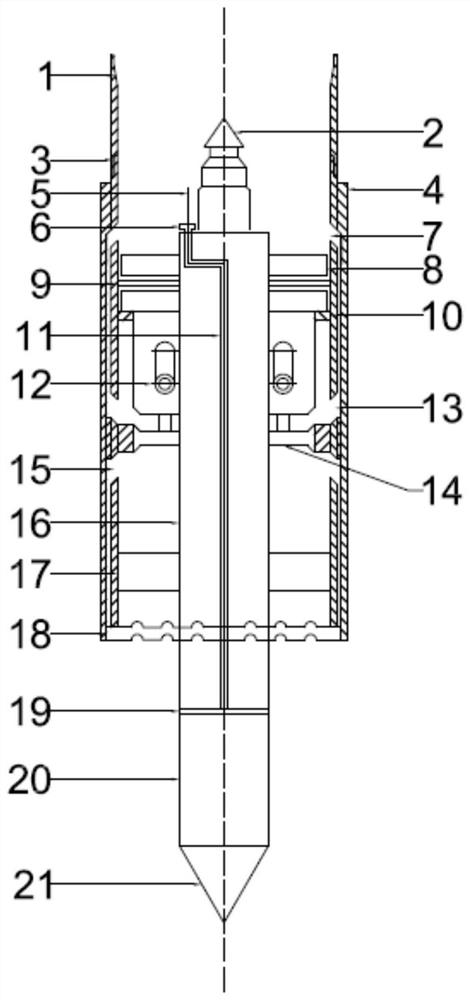 Mud pressure feed type horizontal directional drilling engineering geological investigation hole internal testing device