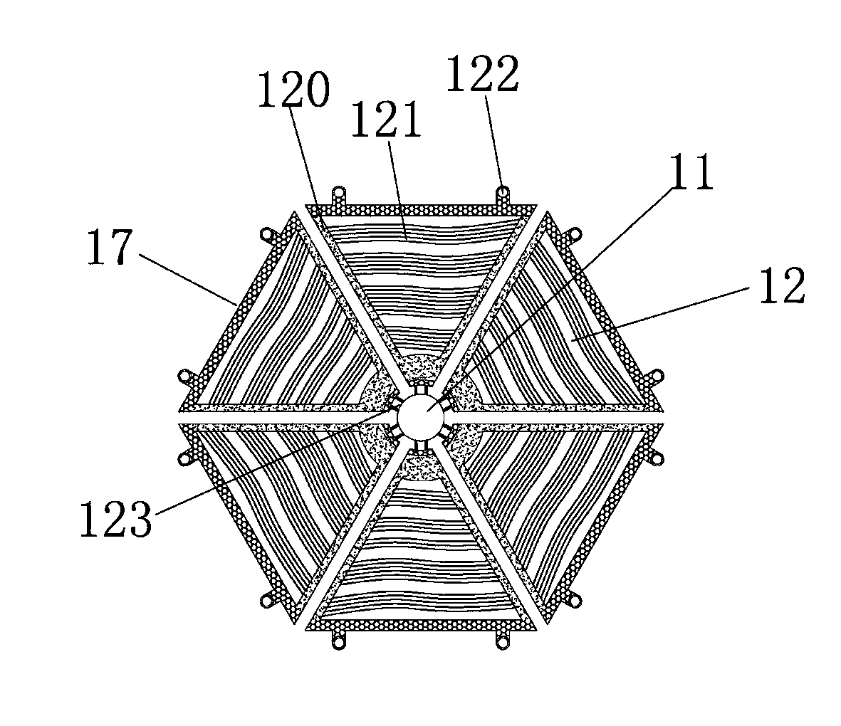 Fan-shaped rotary film separation device