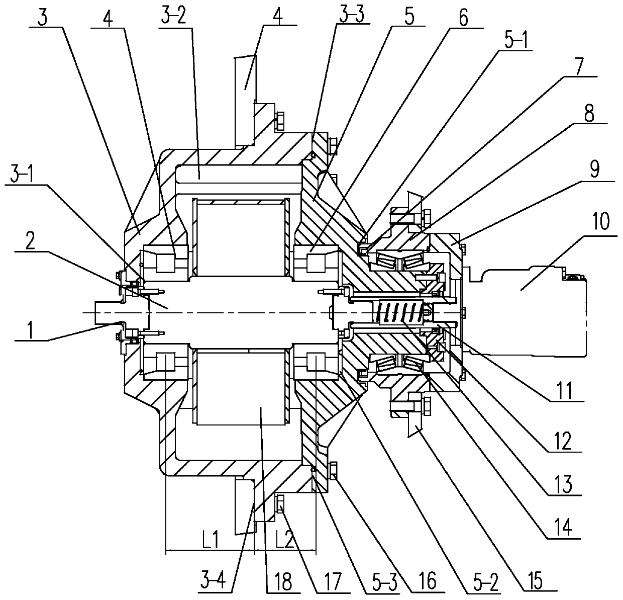 Vibration chamber flange plate and vibration mechanism of vibration wheel of extra-heavy vibratory roller