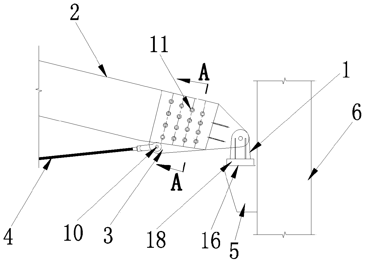 Construction method for assembly type large-span wood beam string structure fixed pot type rubber support joint