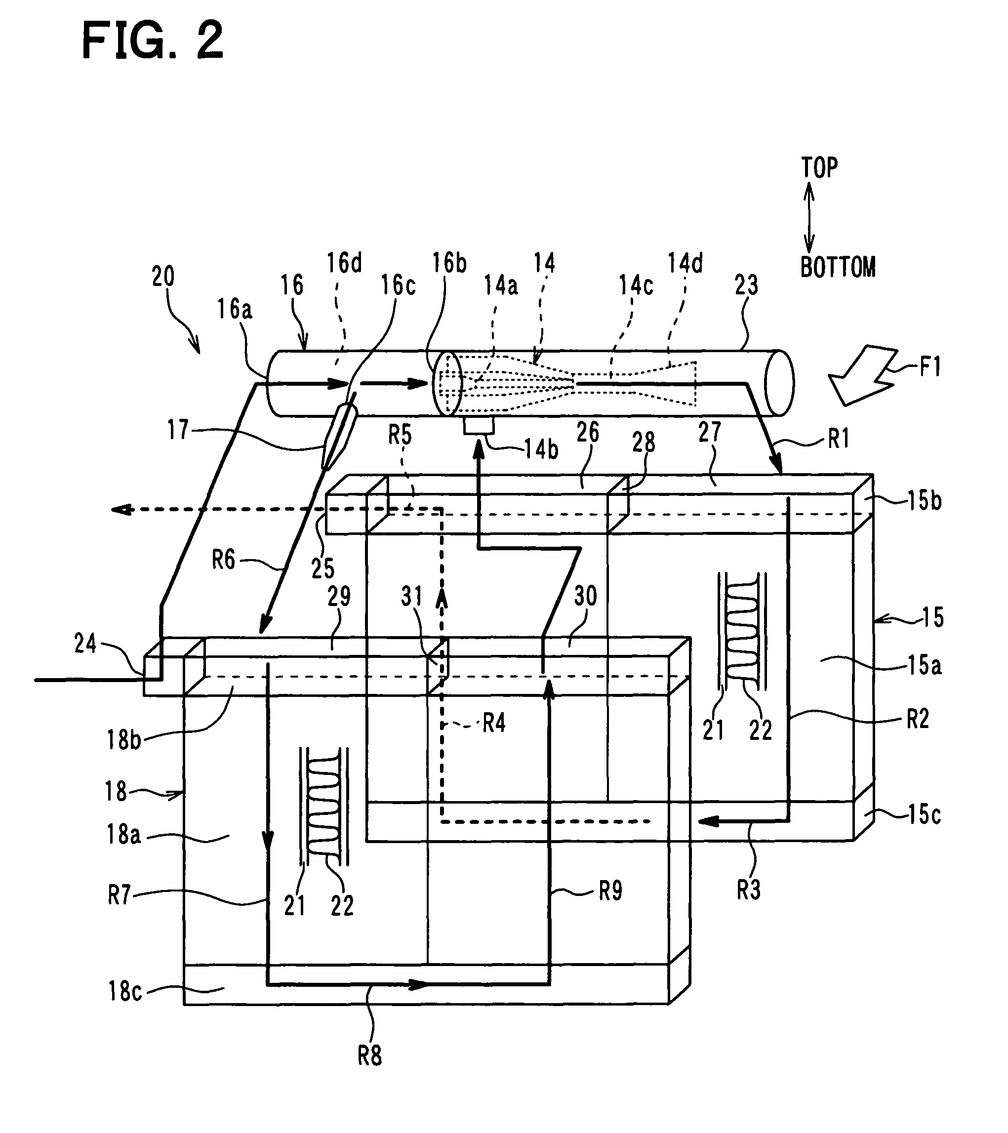 Dual evaporator unit with integrated ejector having refrigerant flow adjustability