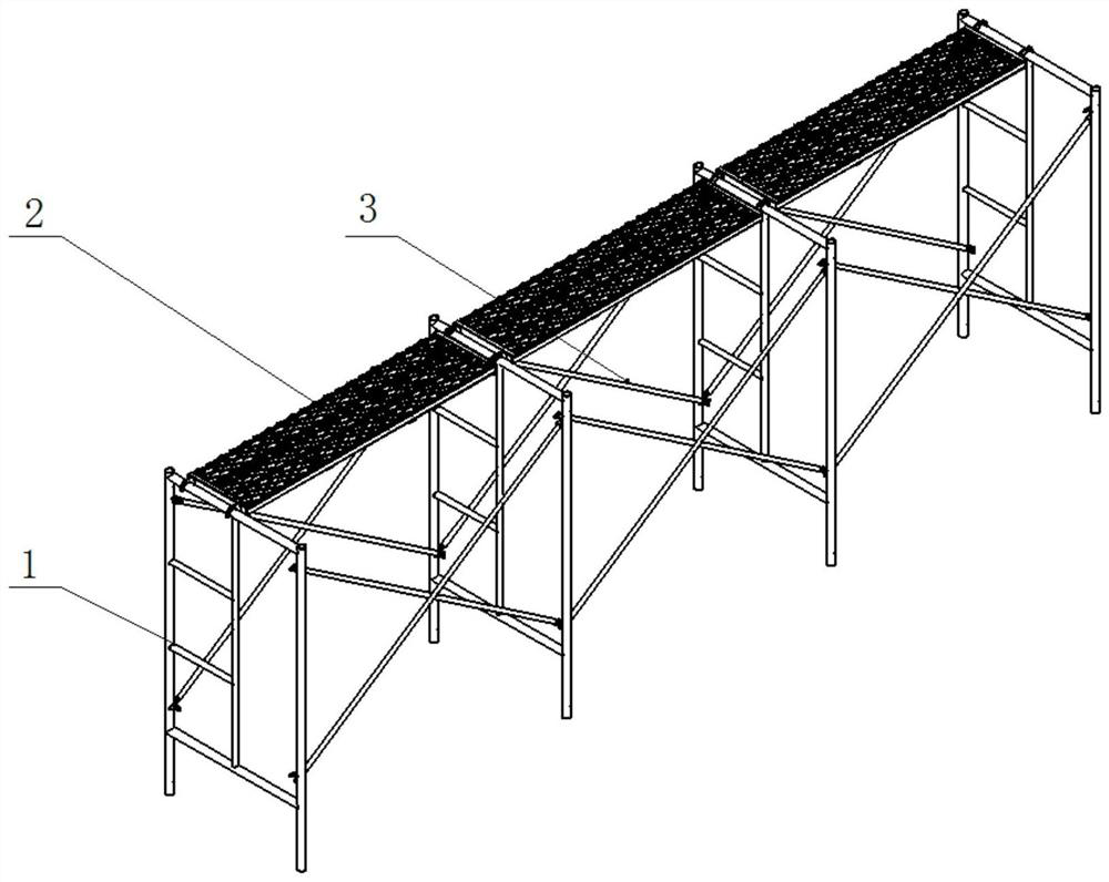 Fabricated prestressed hollow slab floor construction supporting system and construction method