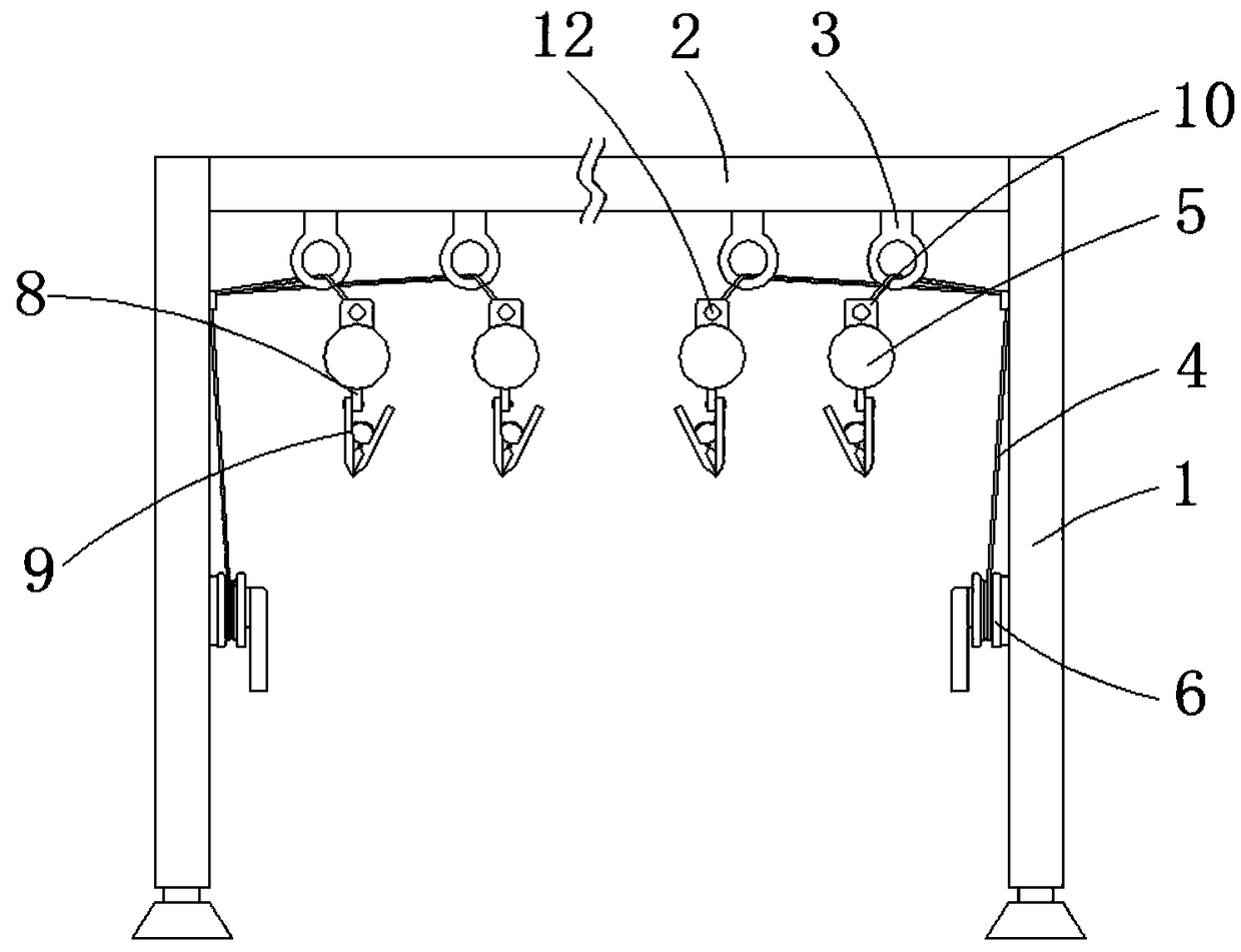 Textile fabric hanging device