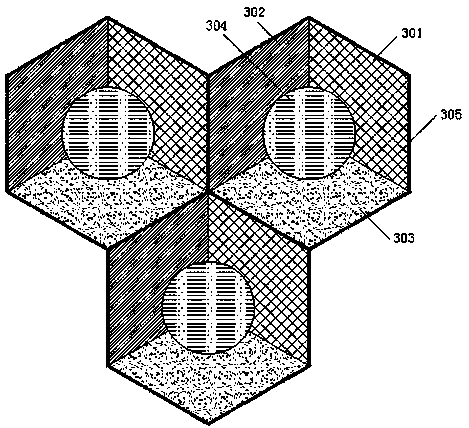 An LED array display device with common redundant sub-pixel points