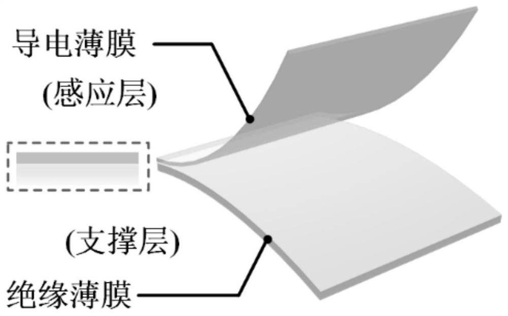 Non-contact flexible transparent sensor and preparation method thereof