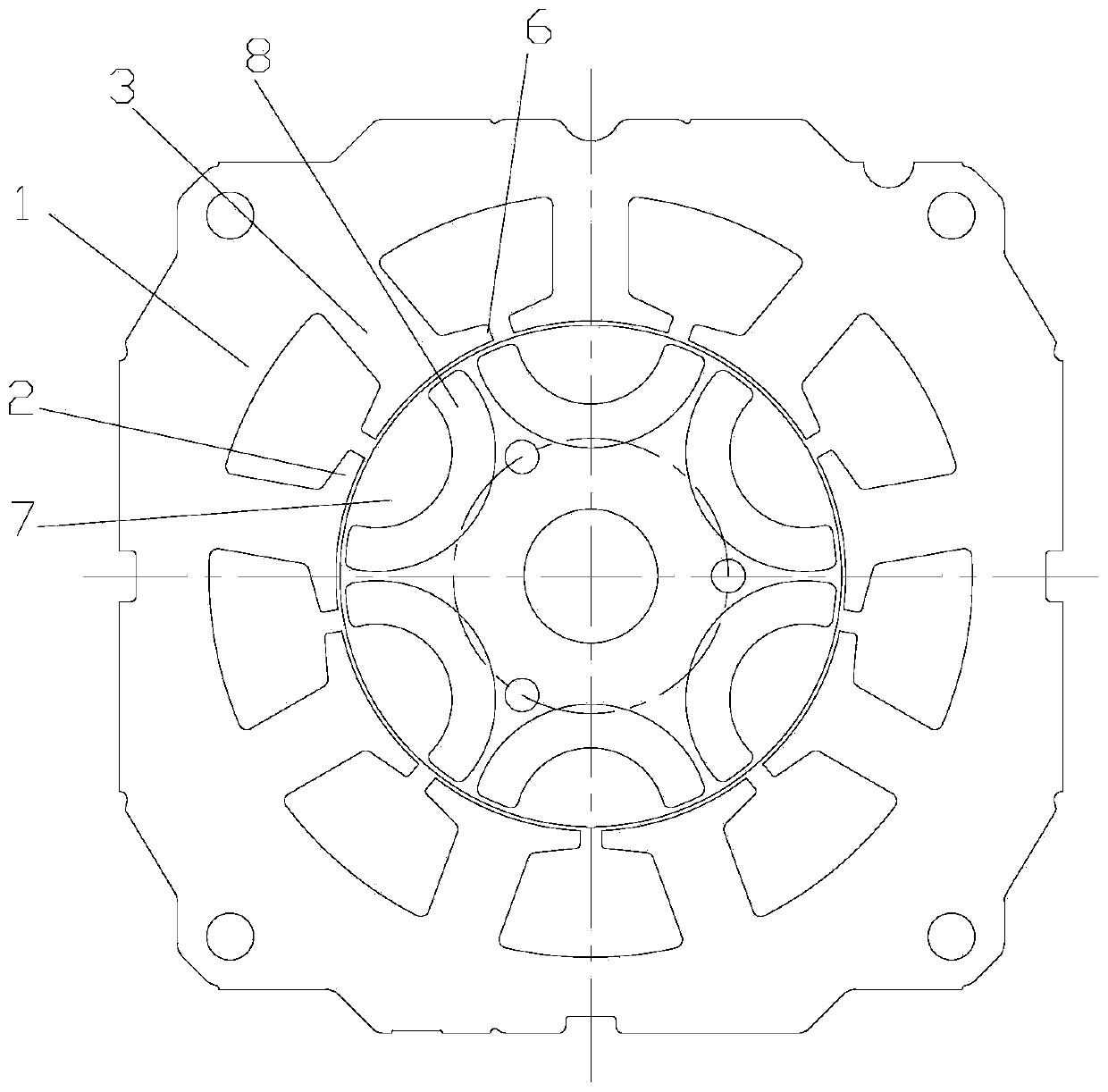 Motor stator, pole shoe processing method thereof and permanent magnet motor