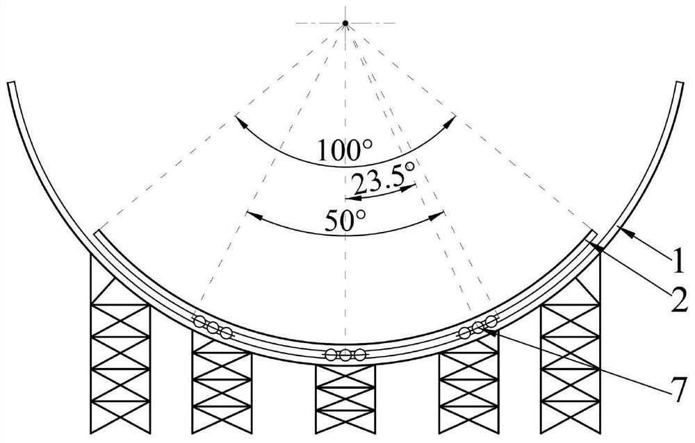 A wire rope traction type large-scale antenna pitch angle adjustment device and its adjustment method