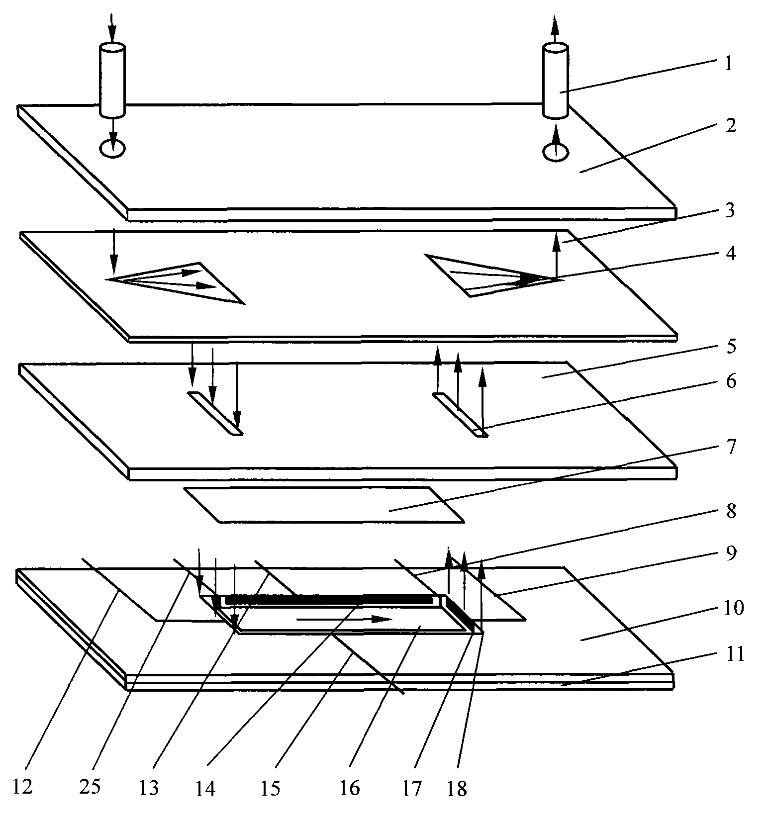 Microtopological-structure plate flow chamber capable of applying electric and shearing force stimulation