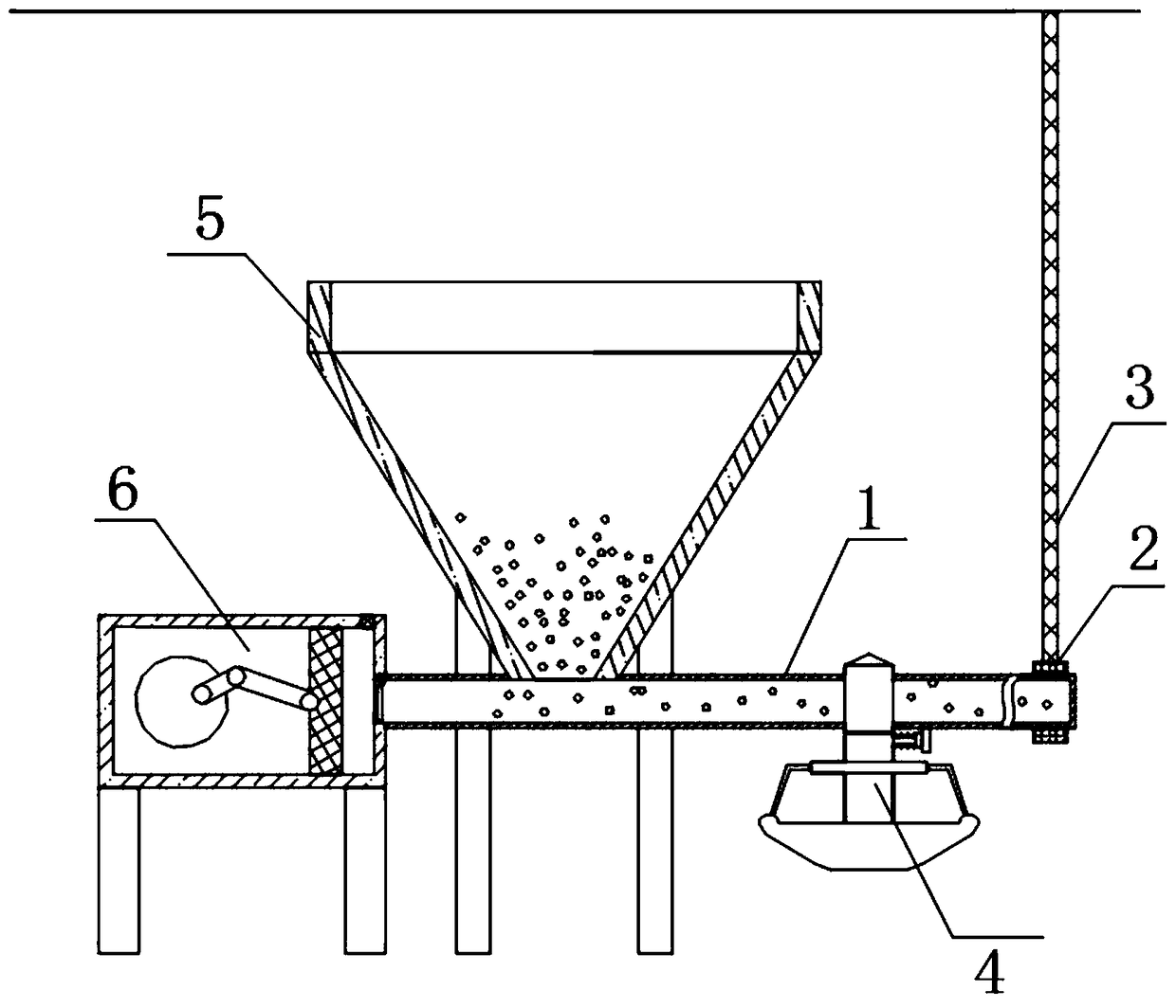 Automatic charging device for poultry breeding-used feeding tray