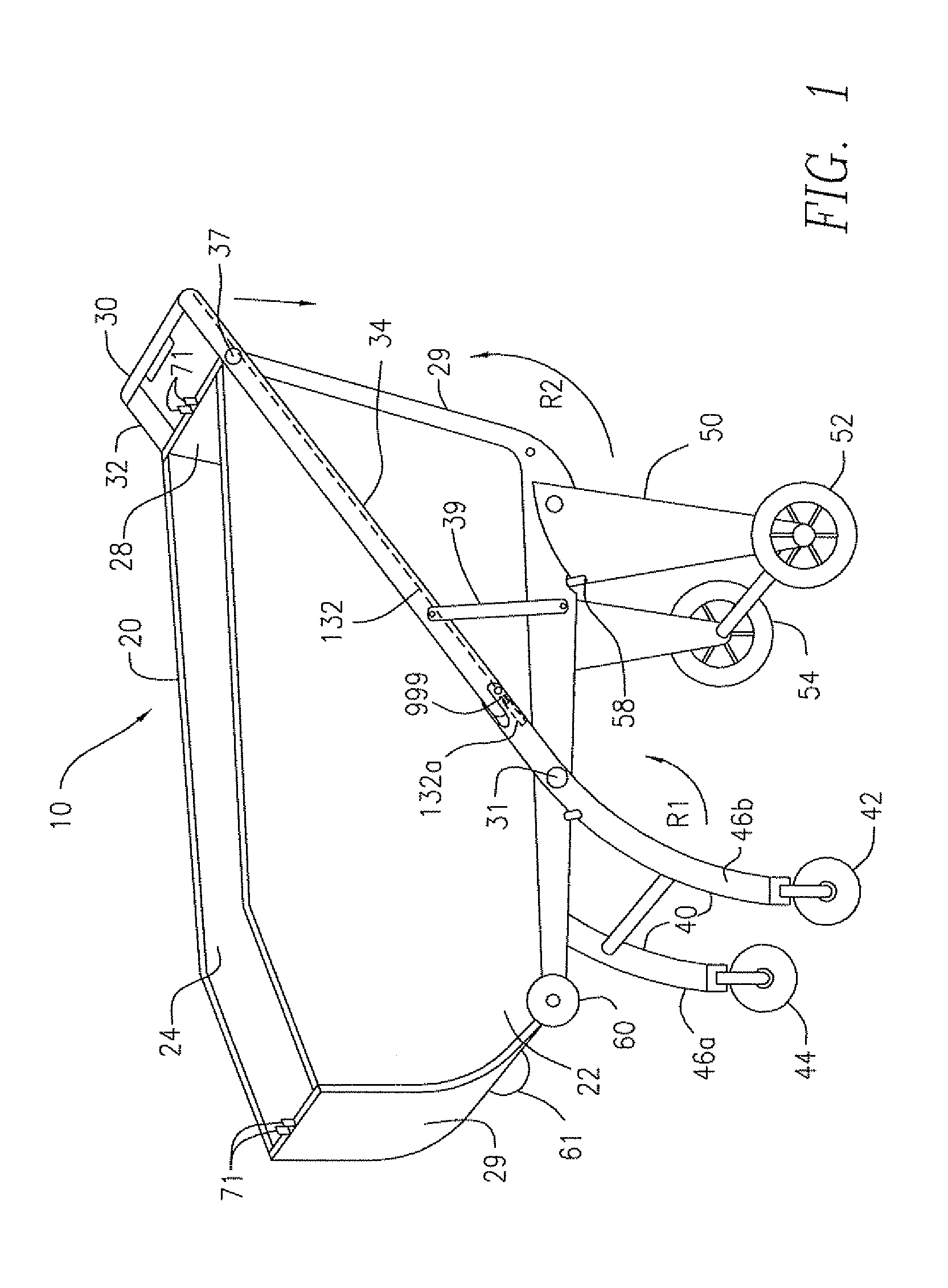 Shopping cart with assembly for vehicle storage