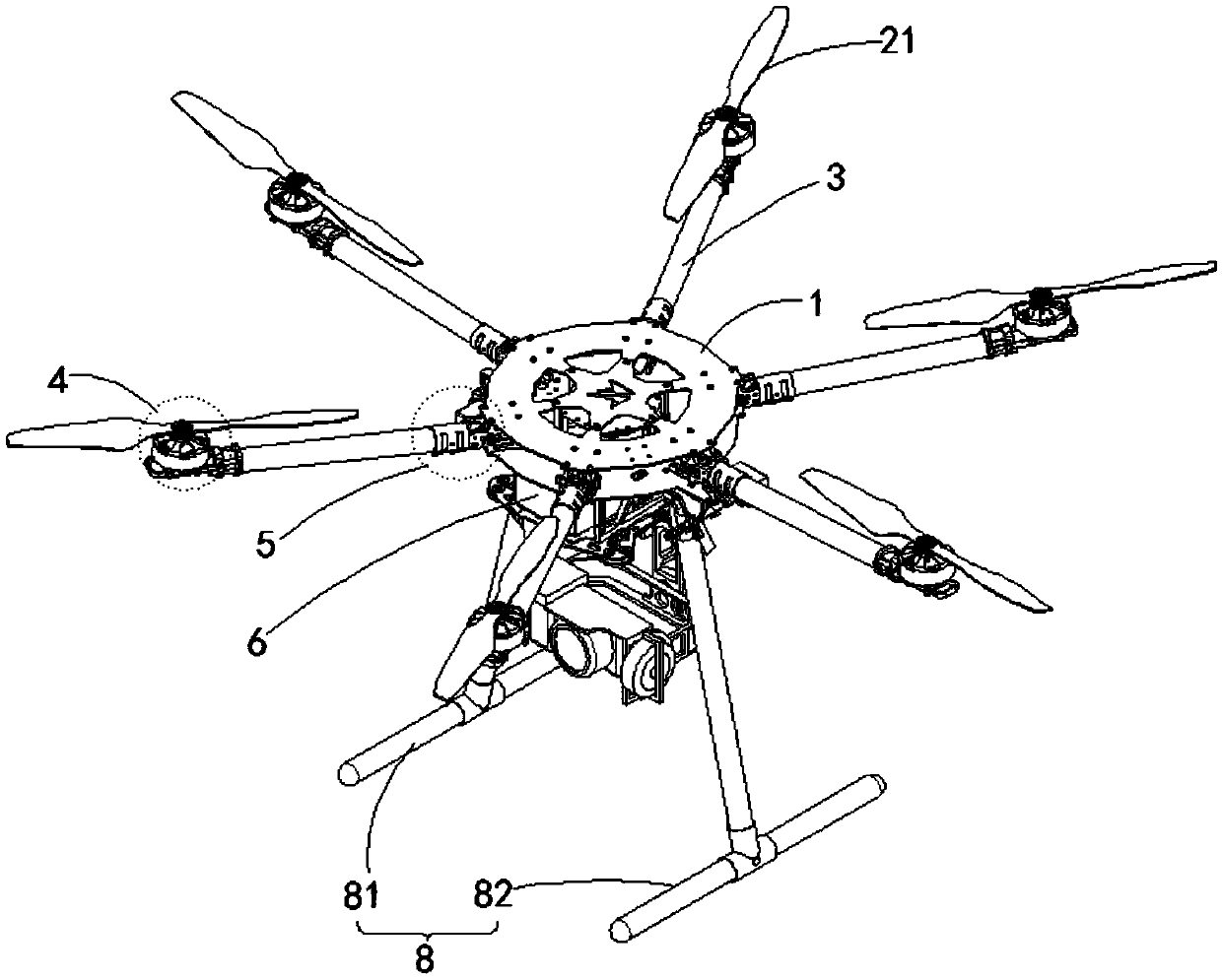 Multi-rotor structure applied in unmanned aerial vehicle