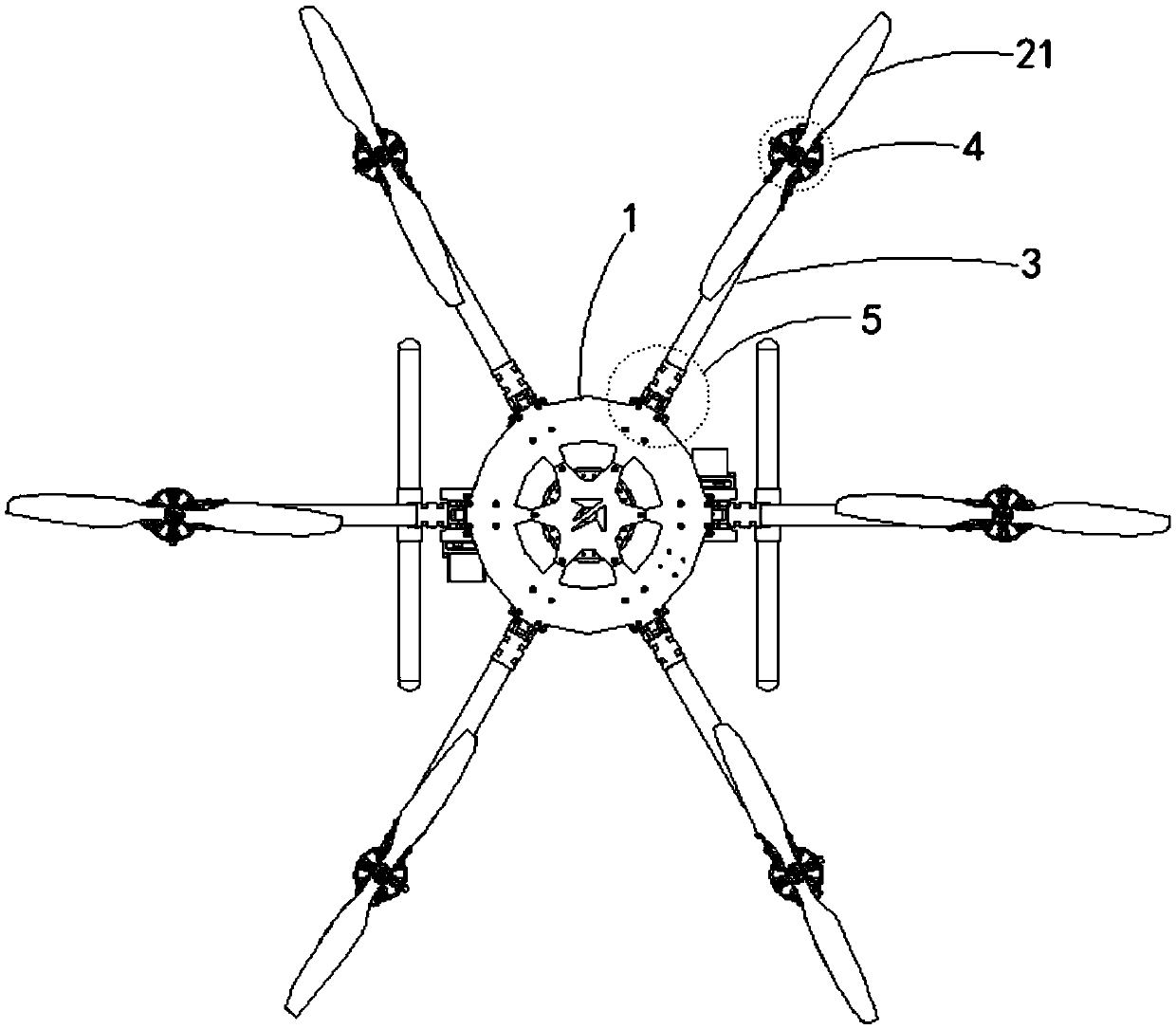 Multi-rotor structure applied in unmanned aerial vehicle