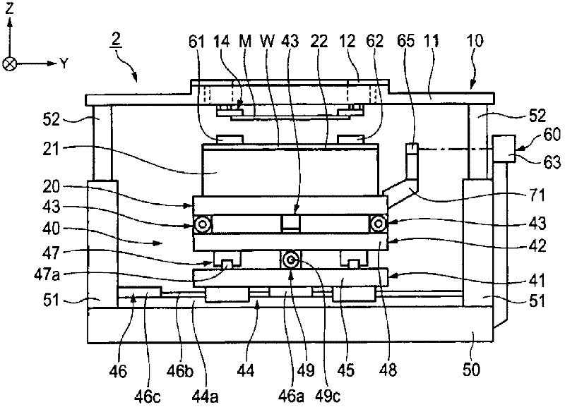 Supporting device and light exposure device