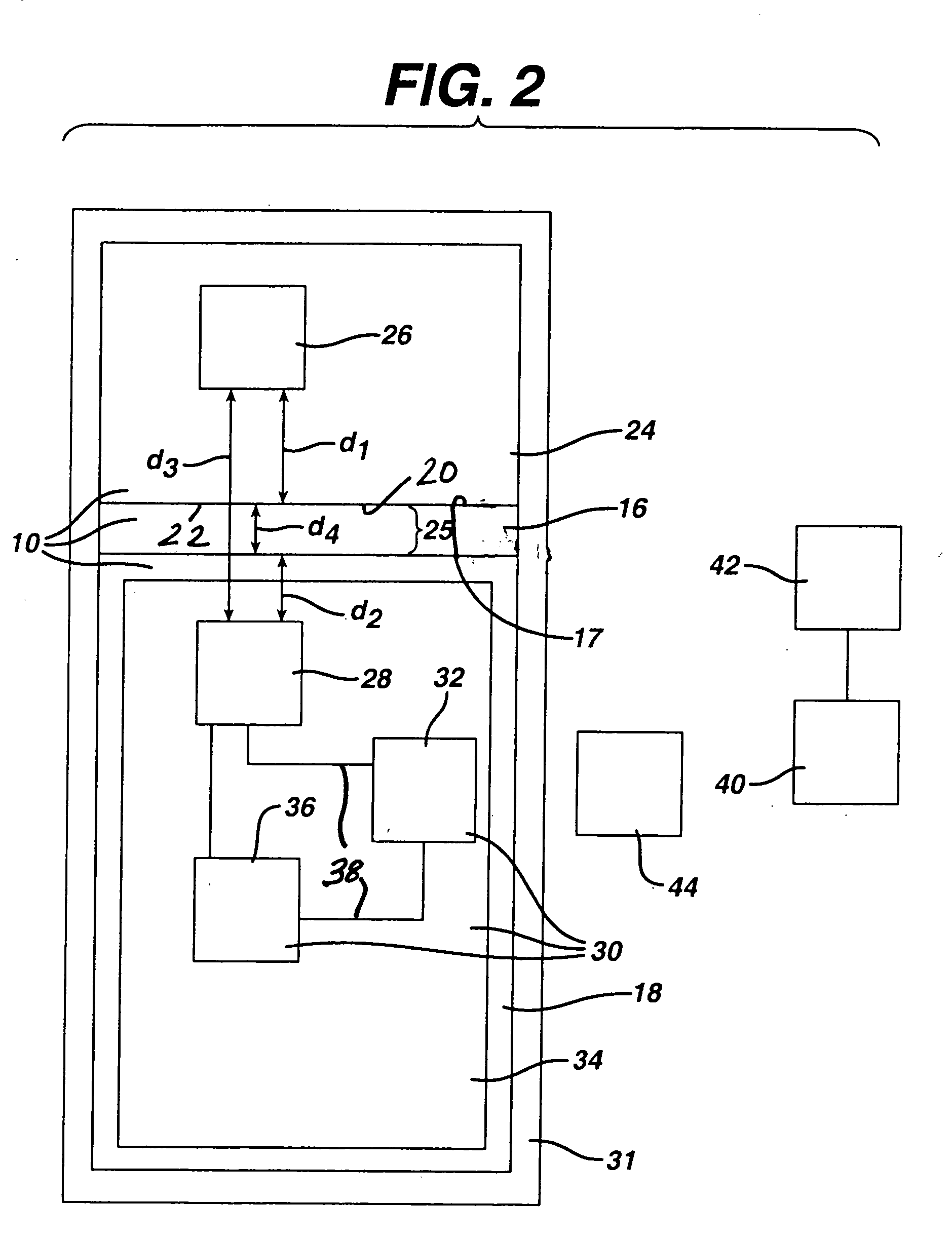 In vivo joint space measurement device and method