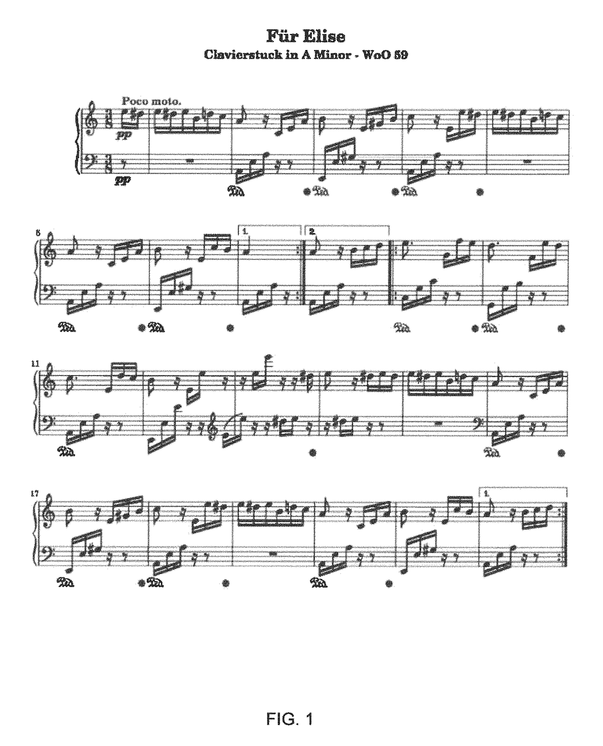 Musical notation system for piano
