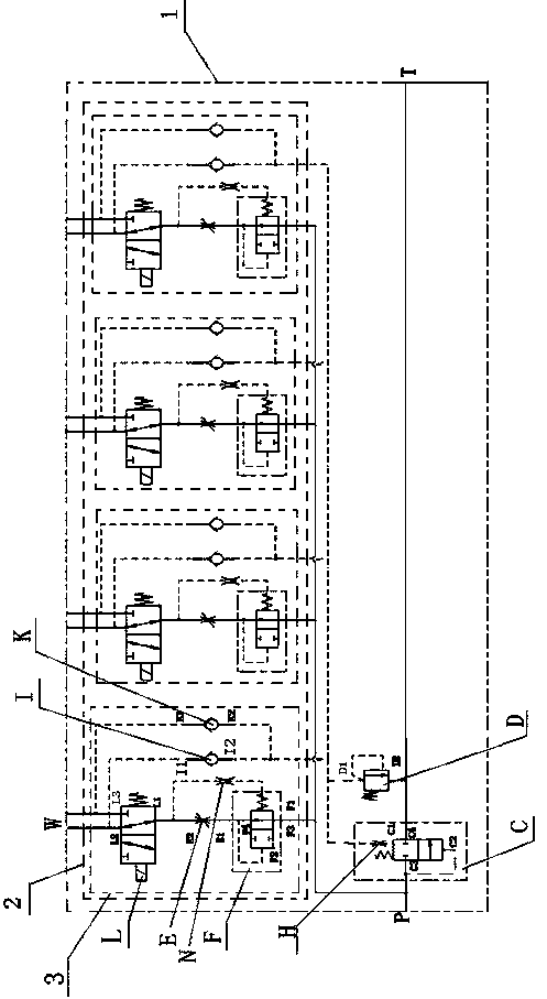 Multi-path hydraulic motor speed regulation feedback control valve