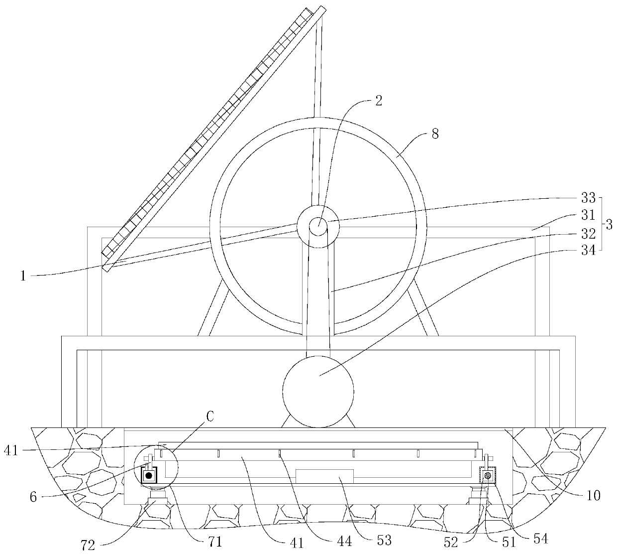 Photovoltaic panel support device