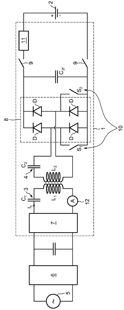 Contactless charging system for charging a motor vehicle battery