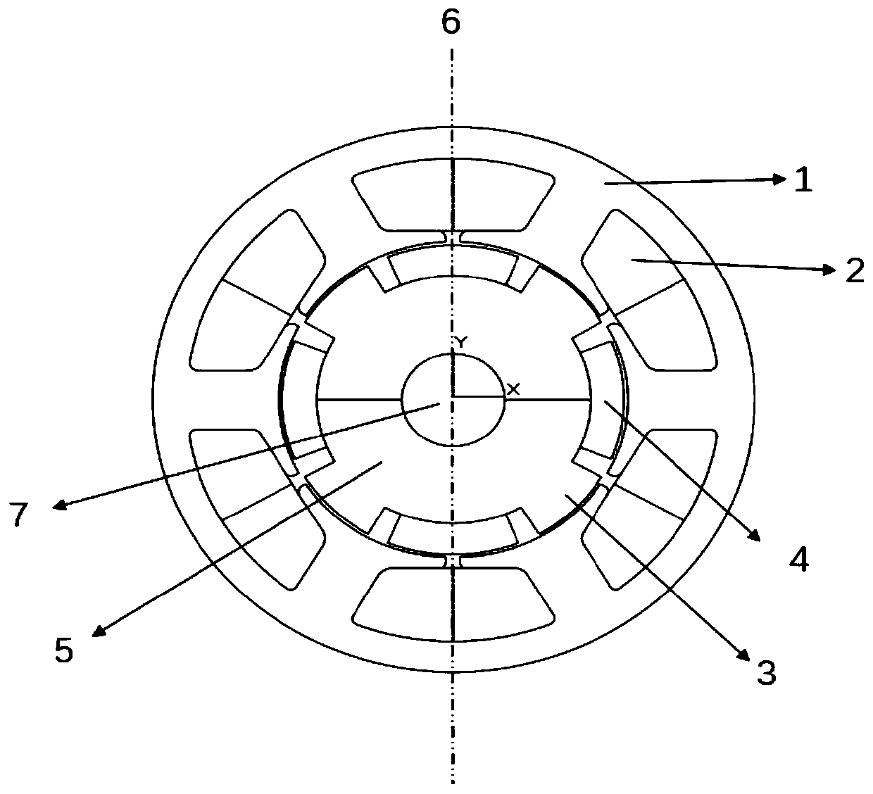 Rotor with inclined magnetic pole and asymmetric salient pole and high-performance permanent magnet motor