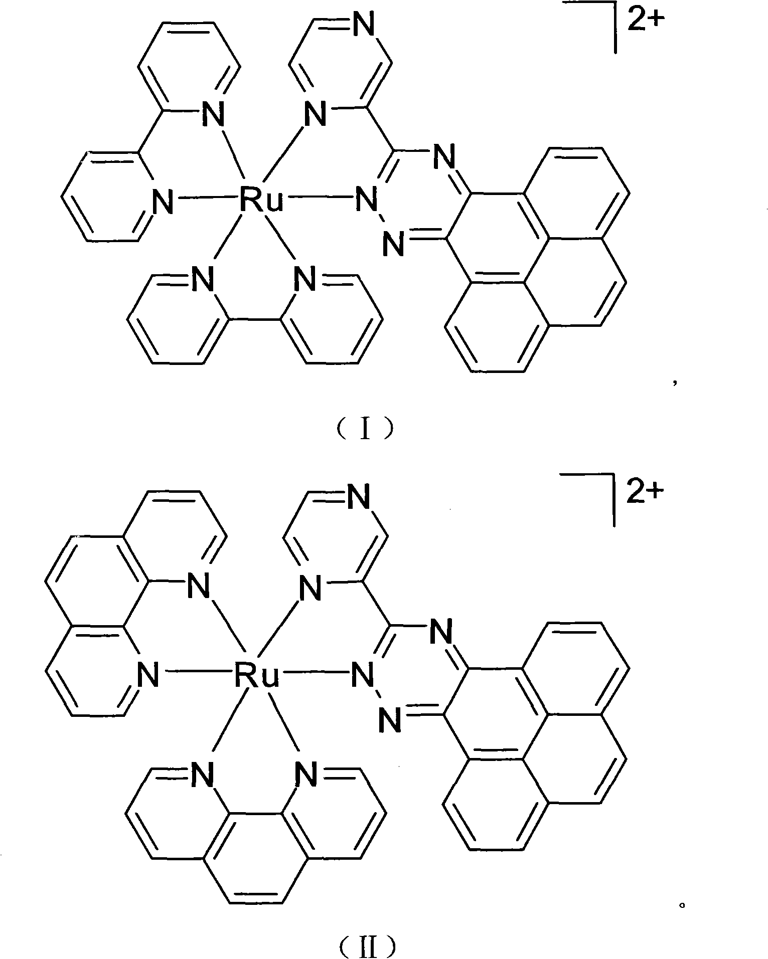 Ruthenium complexes for restraining DNA from topologizing isomerase , preparation method and application thereof