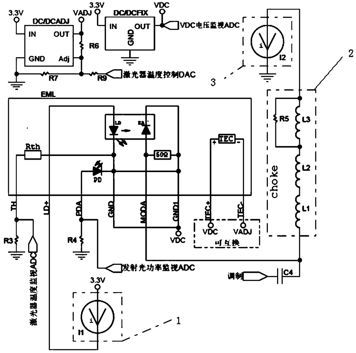 A kind of low power consumption eml driving circuit and method