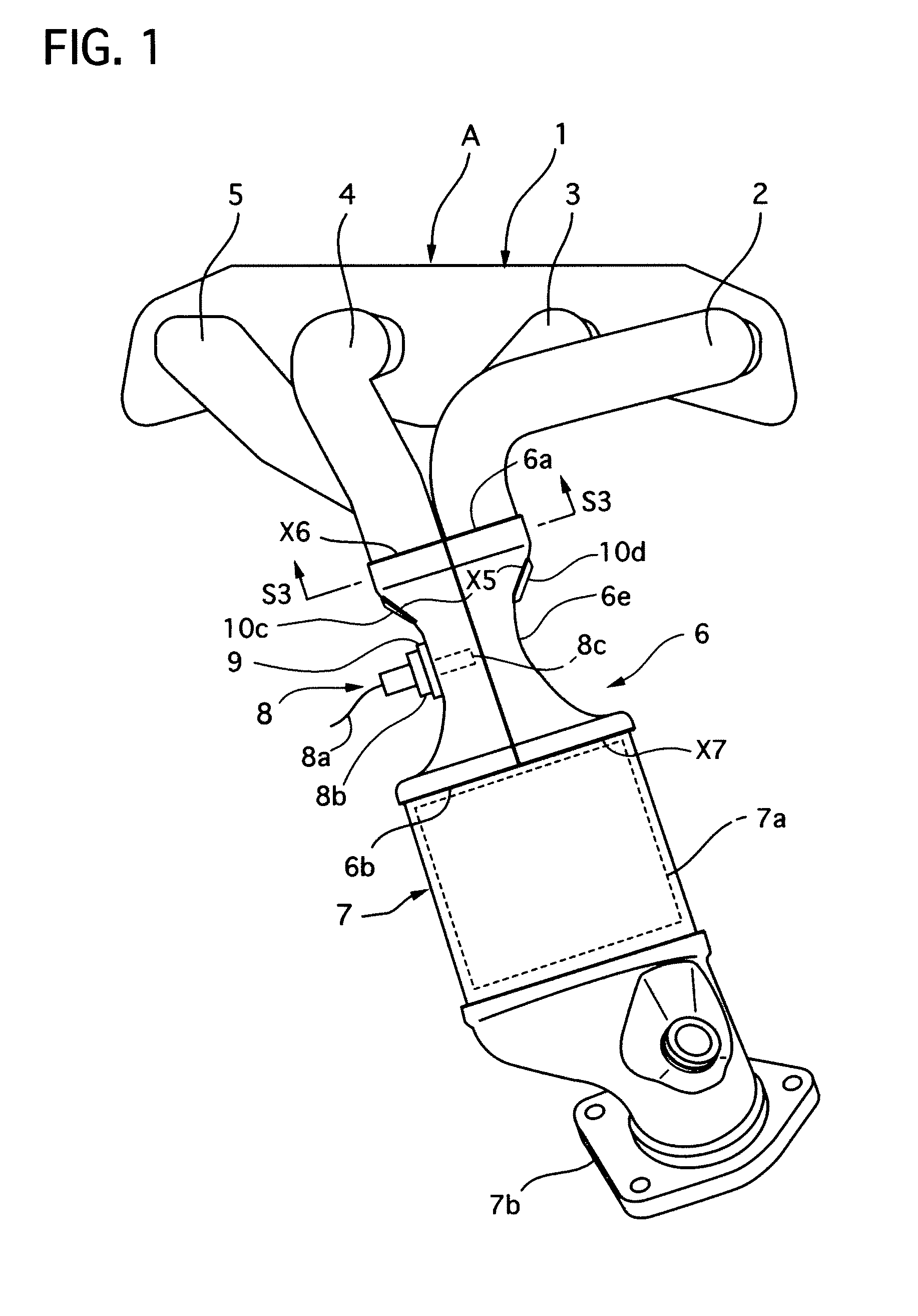 Collecting part structure of exhaust manifold