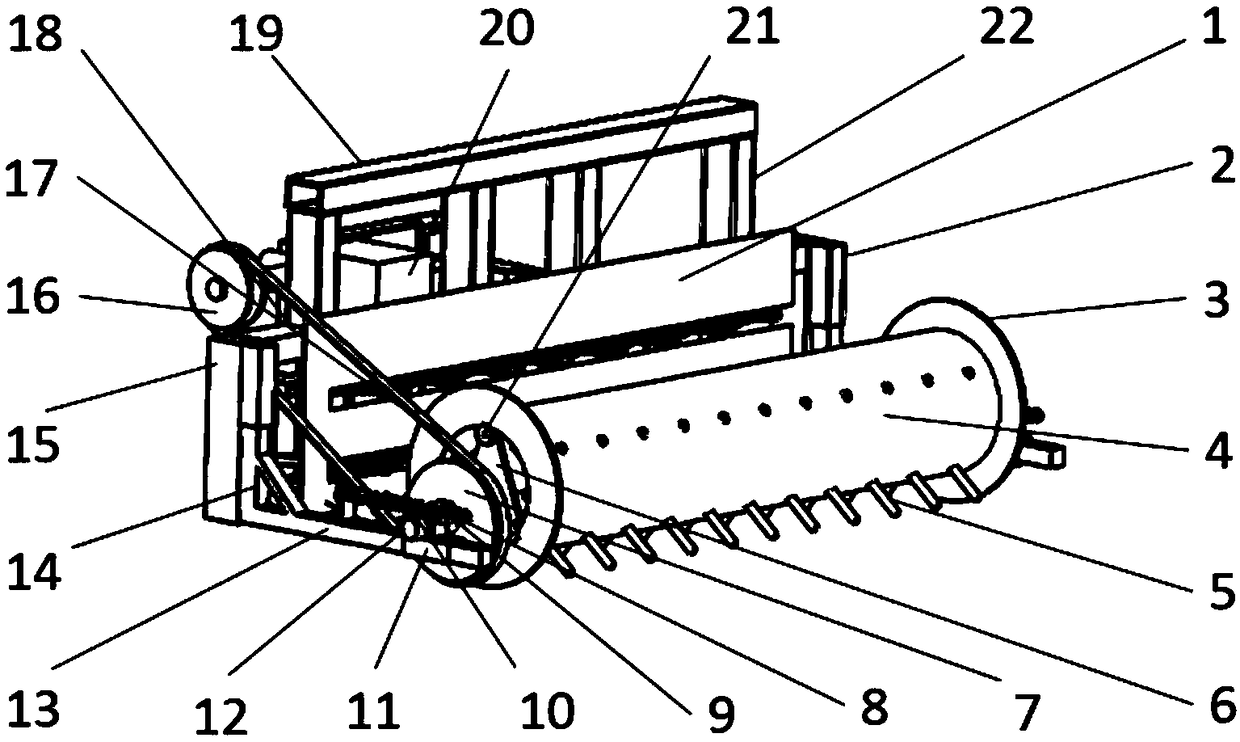 Drum shifting tooth-type pea cutting and sunning machine