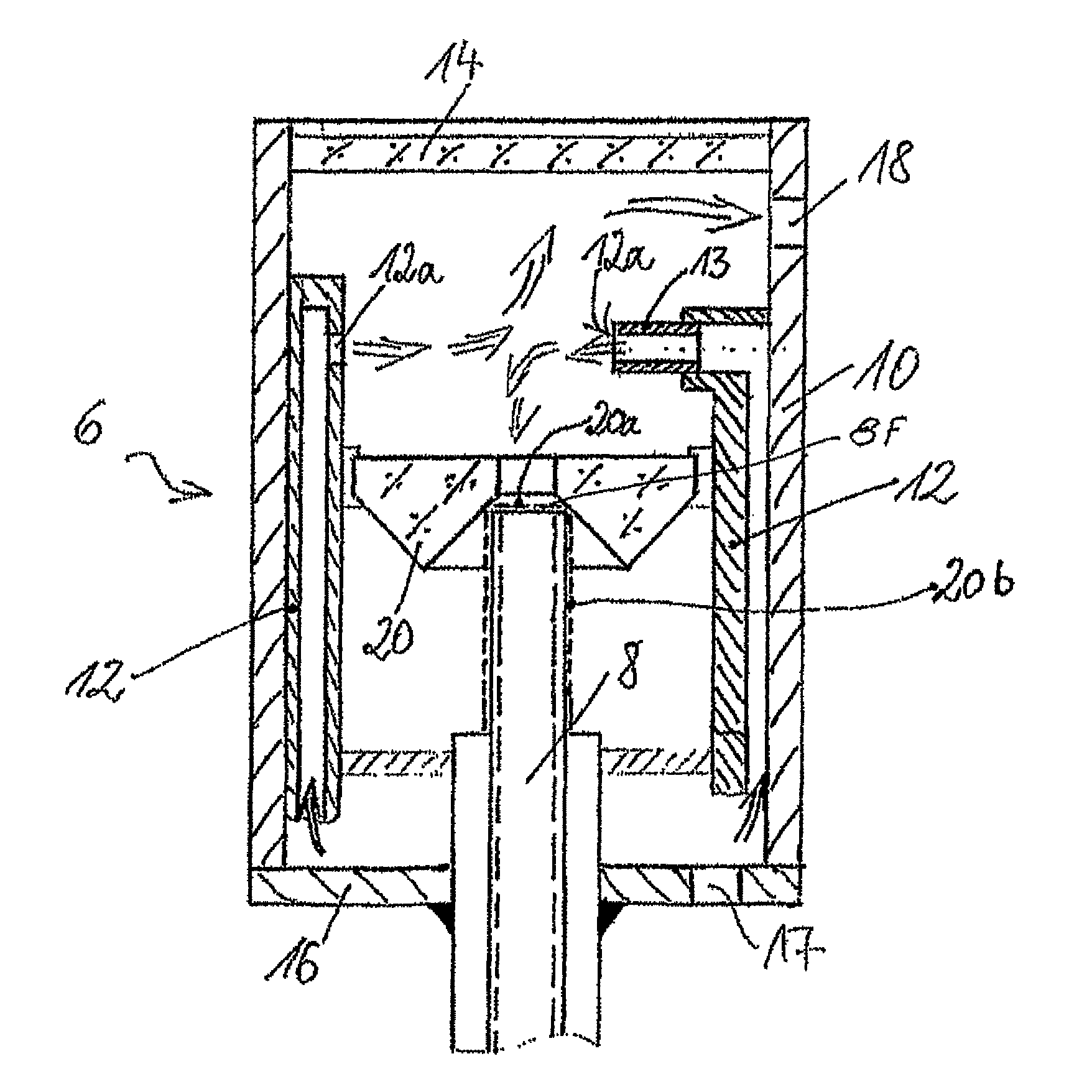 Air-cooled plug part for an optical waveguide