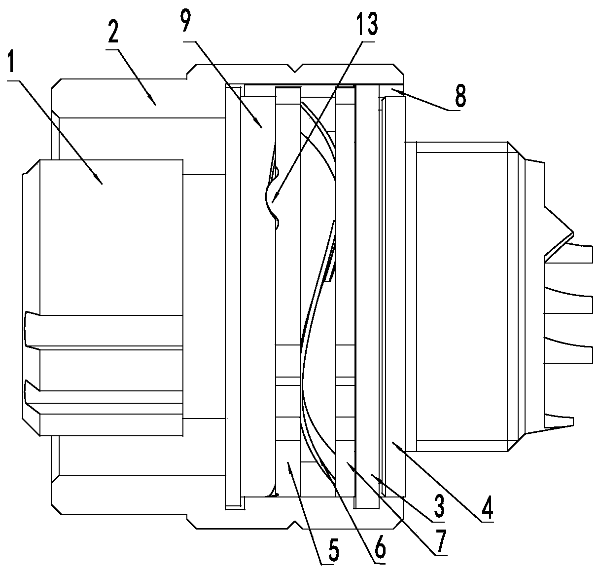 Novel snap spring anti-loosening connector