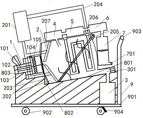 Movable oblique oil refining device